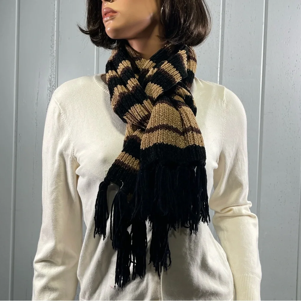 *Outbreak Women's Winter Fringe Hem Striped Scarf